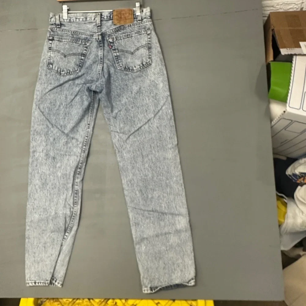 Vintage Levis 501 Acid Wash Jeans Mens 33x32 Made in USA Blue Straight Leg Denim